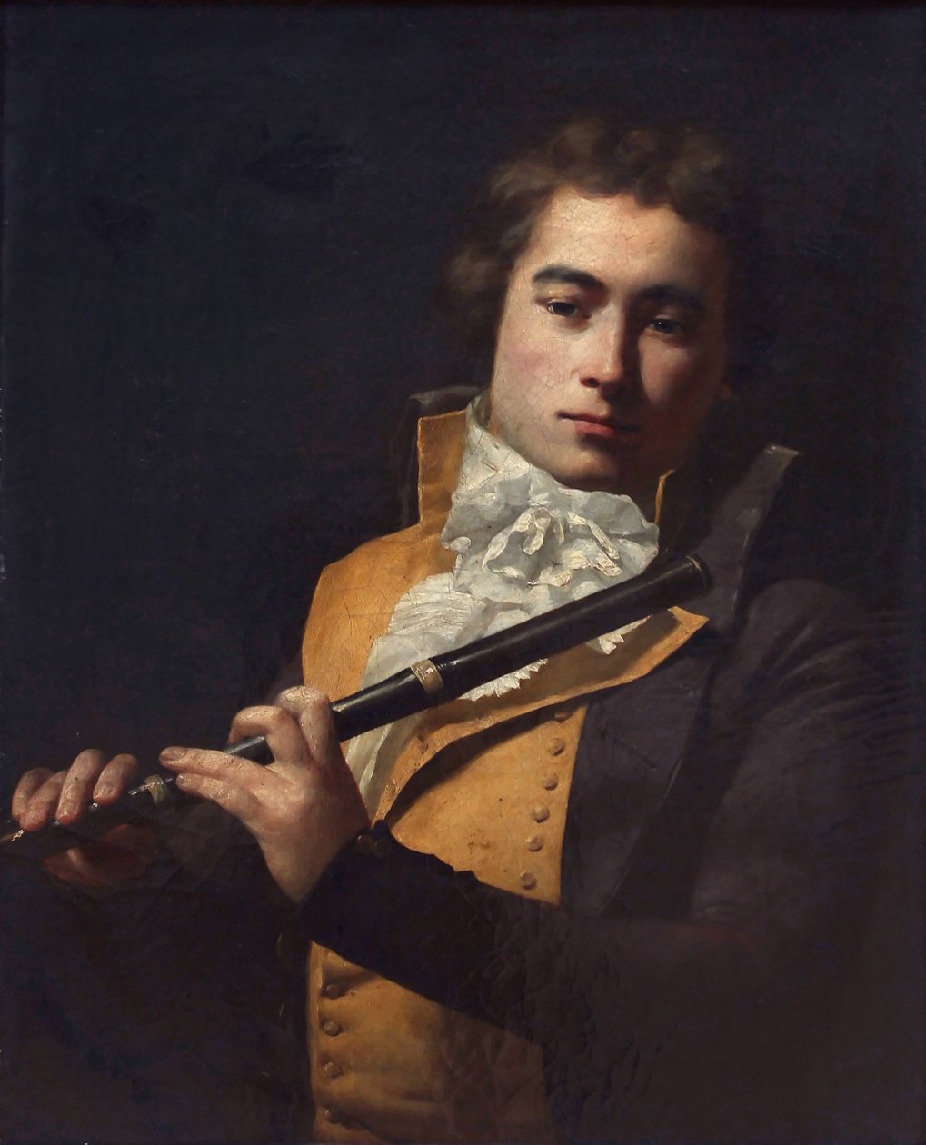 Portait du flûtiste François Devienne av Jacques Louis David