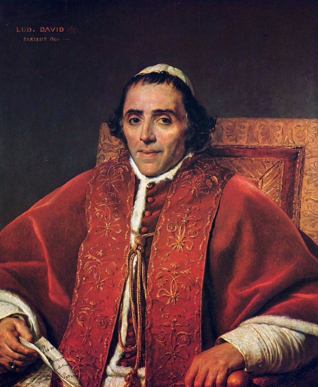 Portrait du pape Pie VII  av Jacques Louis David