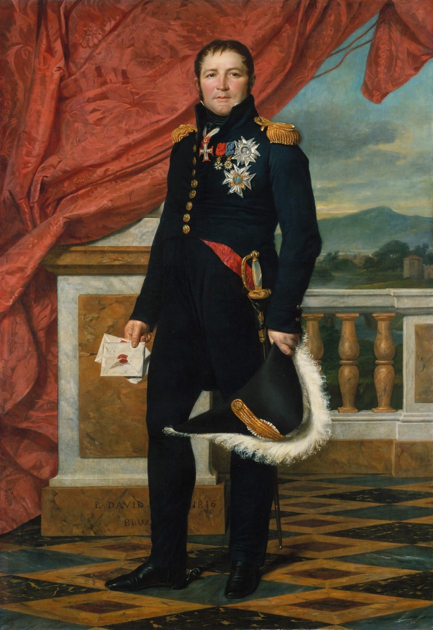 Porträtt av den franske politikern och soldaten Étienne Maurice Gérard av Jacques Louis David