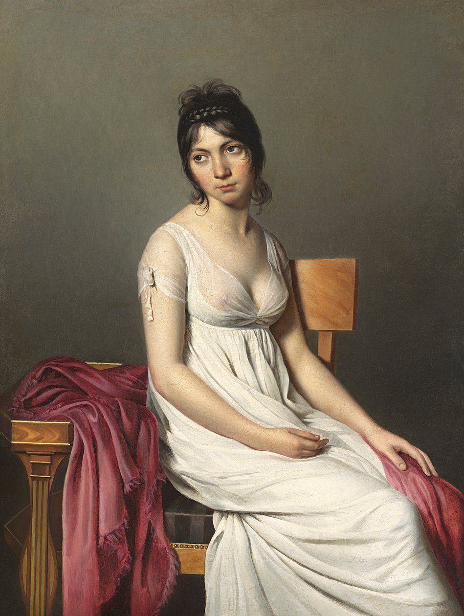 Porträtt av en ung kvinna i vitt, ca. 1798 av Jacques Louis David