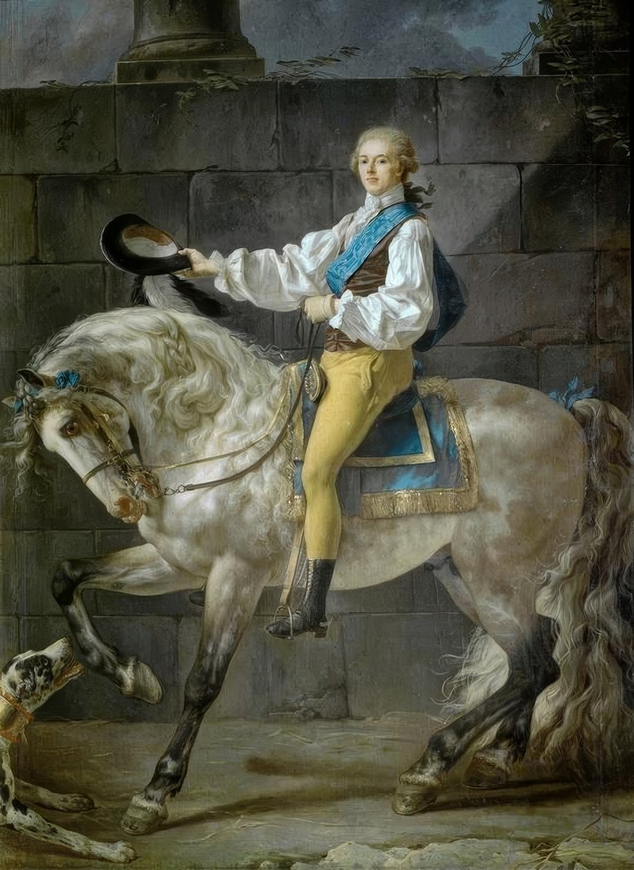 Reiterbildnis des Grafen Stanislaw Kostka Potocki av Jacques Louis David