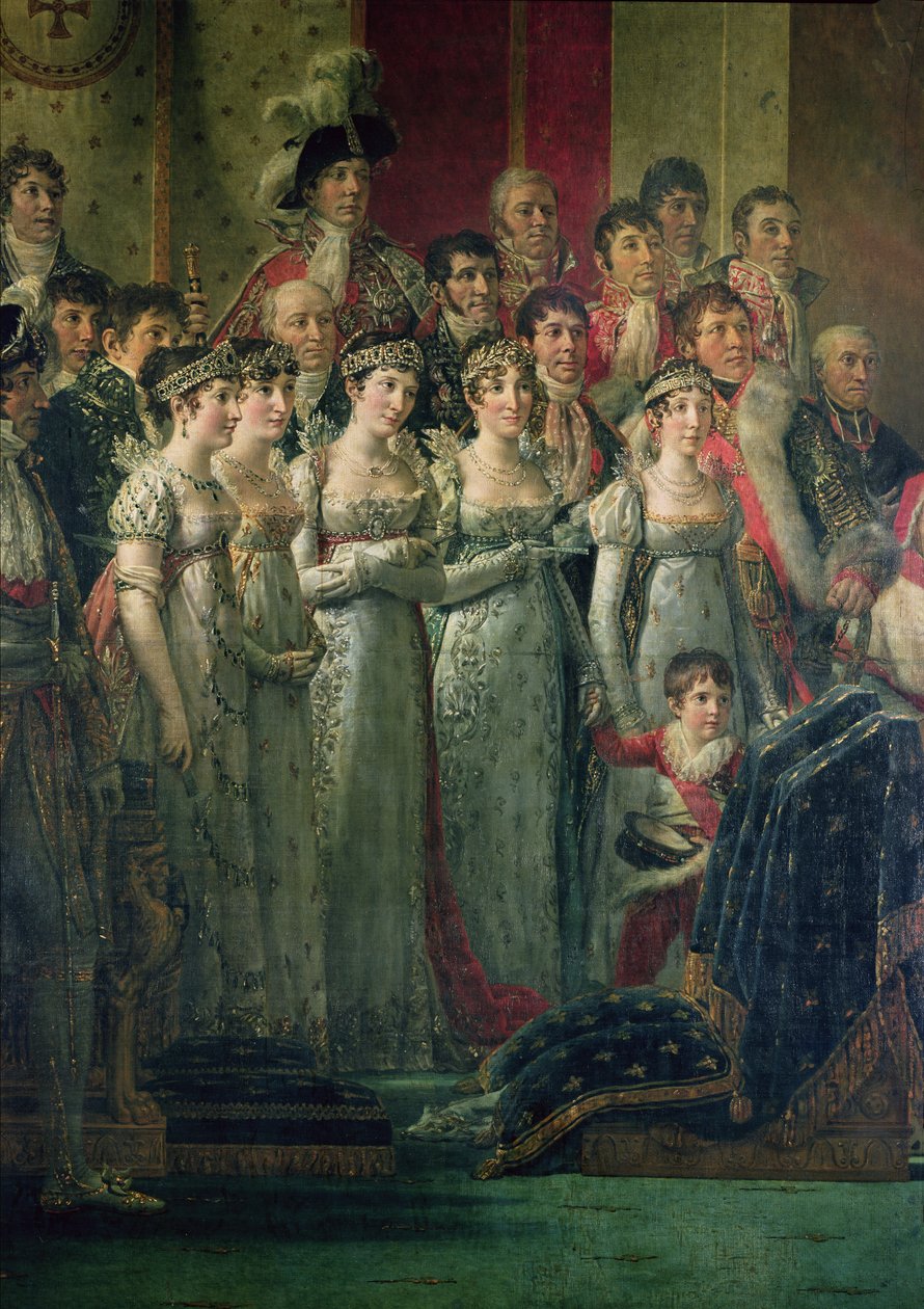 Invigningen av kejsar Napoleon (1769-1821) och kröningen av kejsarinnan Josephine (1763-1814) av påven Pius VII (1742-1823) 2 december 1804, 1807 (detalj av 18412) av Jacques Louis David
