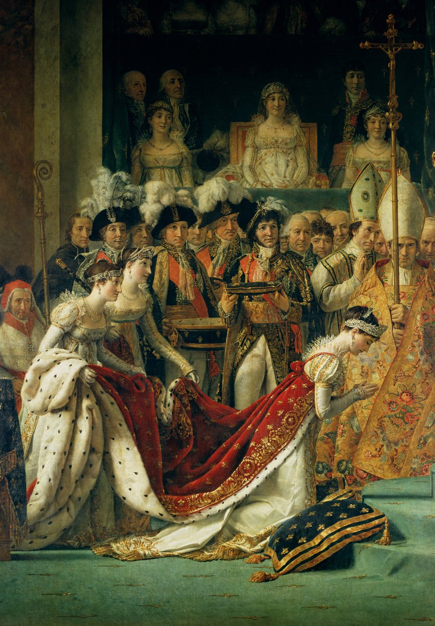 Invigningen av kejsar Napoleon (1769-1821) och kröningen av kejsarinnan Josephine (1763-1814) av påven Pius VII, 2 december 1804, detalj av Josephine och hennes blivande damer, 1806-7 av Jacques Louis David