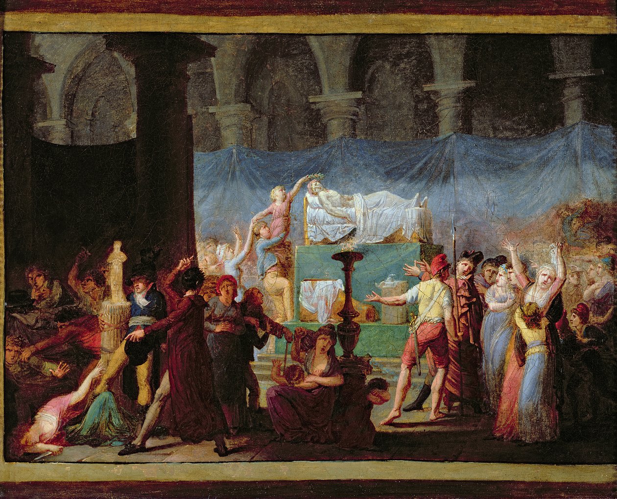 Marats begravning i Cordeliers antika kyrkan, 16 juli 1793 av Jacques Louis David