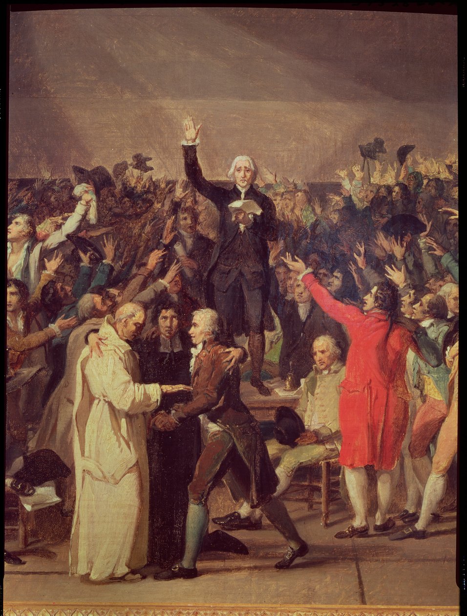 The Tennis Court Oath, 20 juni 1789, detalj av gruppen kring Bailly, 1791 av Jacques Louis David