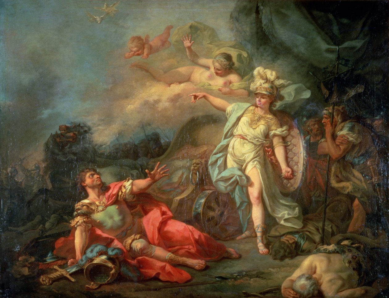 Kampen mellan Mars och Minerva, 1771 av Jacques Louis David
