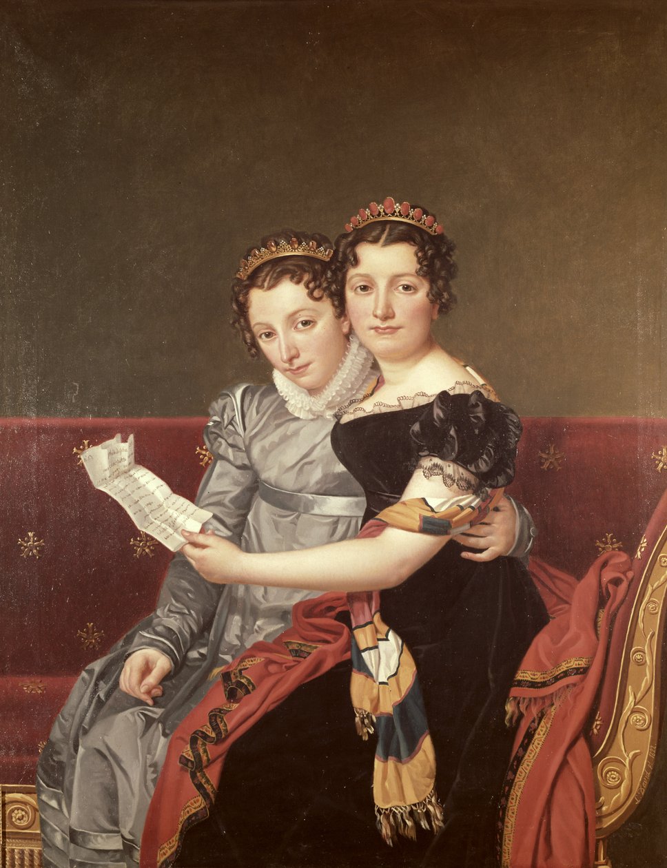 Zenaide (1801-54) och Charlotte (1802-39) Bonaparte, 1822 av Jacques Louis David