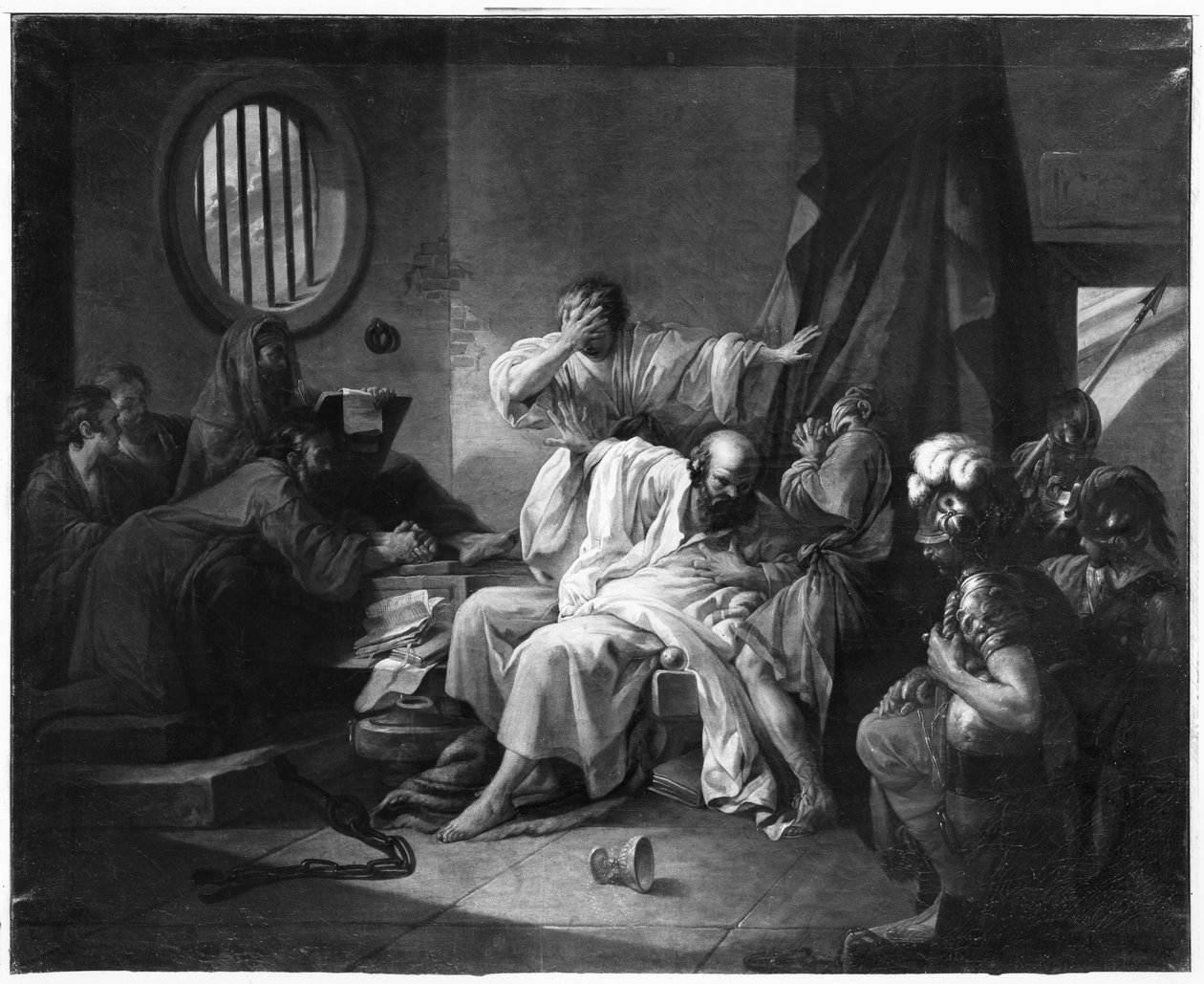 Kifo cha Socrates (470-499 KK) 1762 swed av Jacques Philippe Joseph de Saint Quentin
