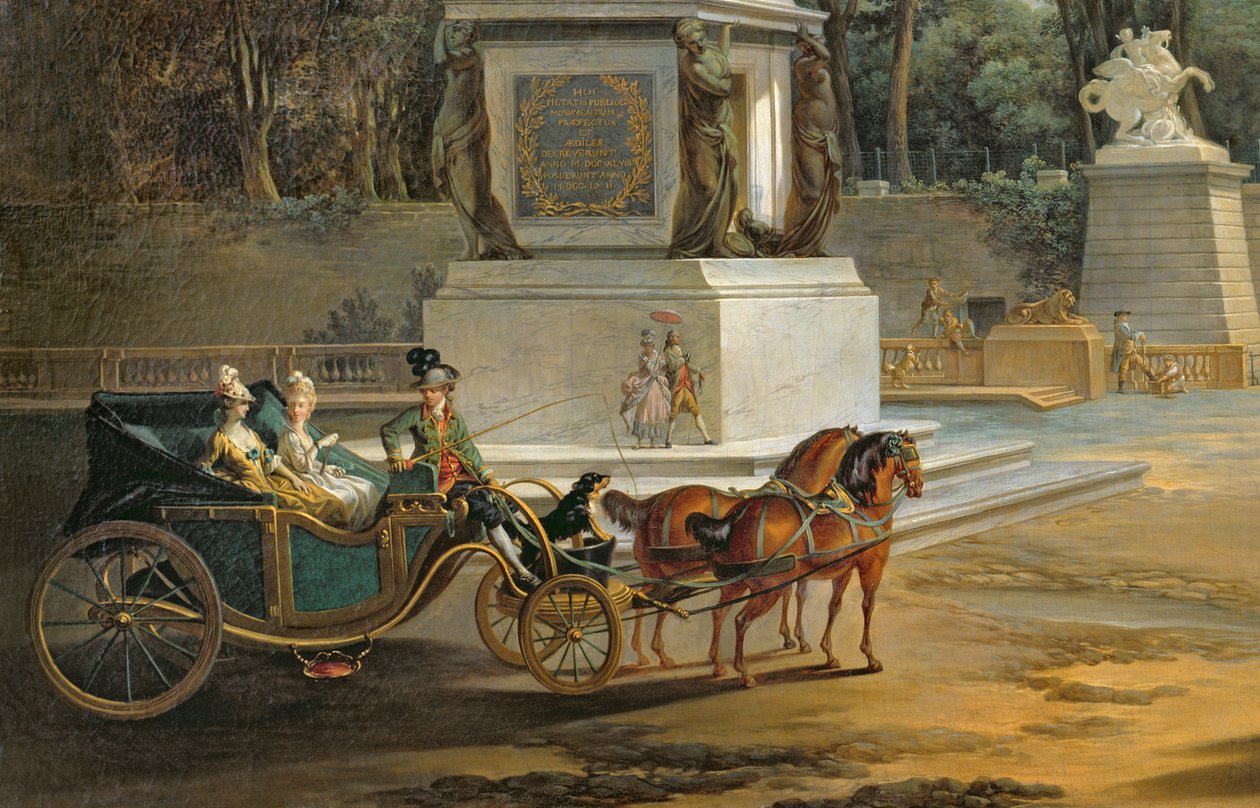 Ingången till Tuilerierna från Place Louis XV i Paris, ca 1775 (detalj av 209920) av Jacques Philippe Joseph de Saint Quentin