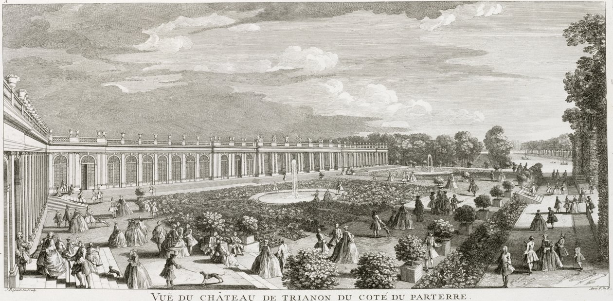 Utsikt över Chateau de Trianon, parterren (se även 187758) av Jacques Rigaud