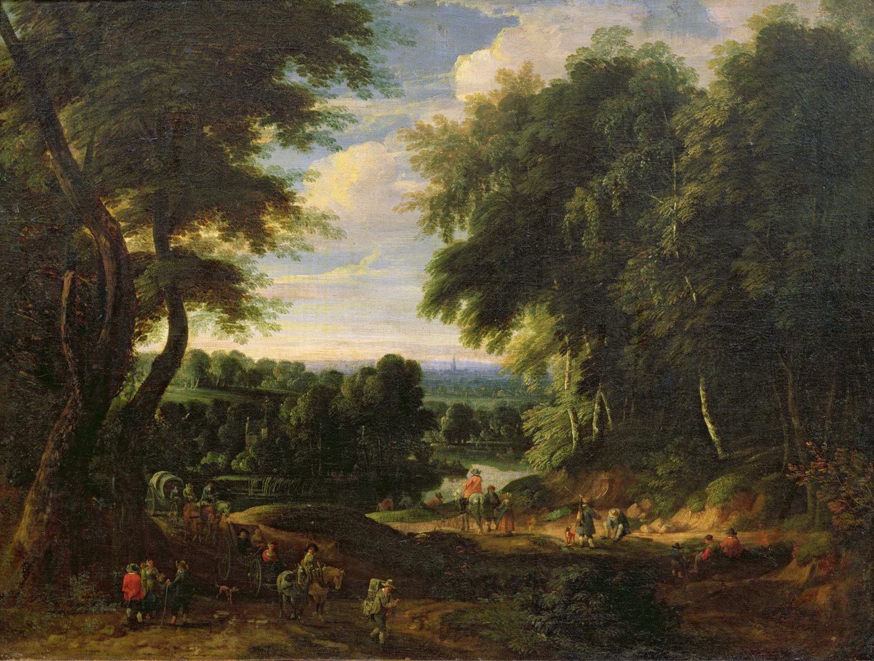 Vägen till Boitsfort från Auderghem och Ten Reuken Pond av Jacques d Arthois