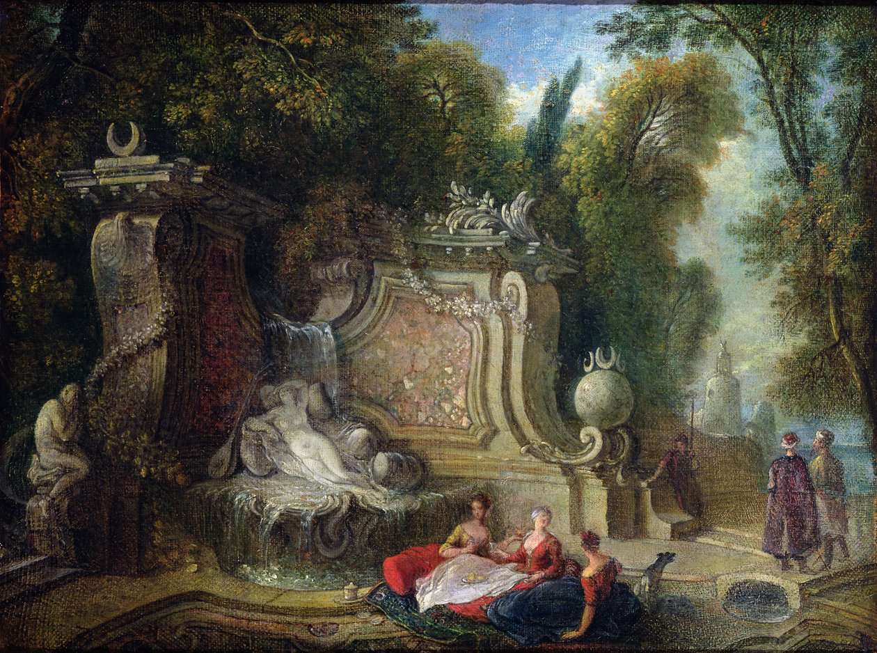 Orientalisk trädgård av Jacques de Lajoüe