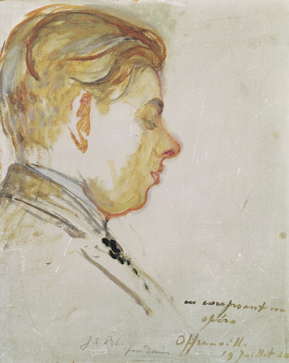 Study for a Portrait of Francis Poulenc (1899-1963) 19 juli 1920 av Jacques Emile Blanche