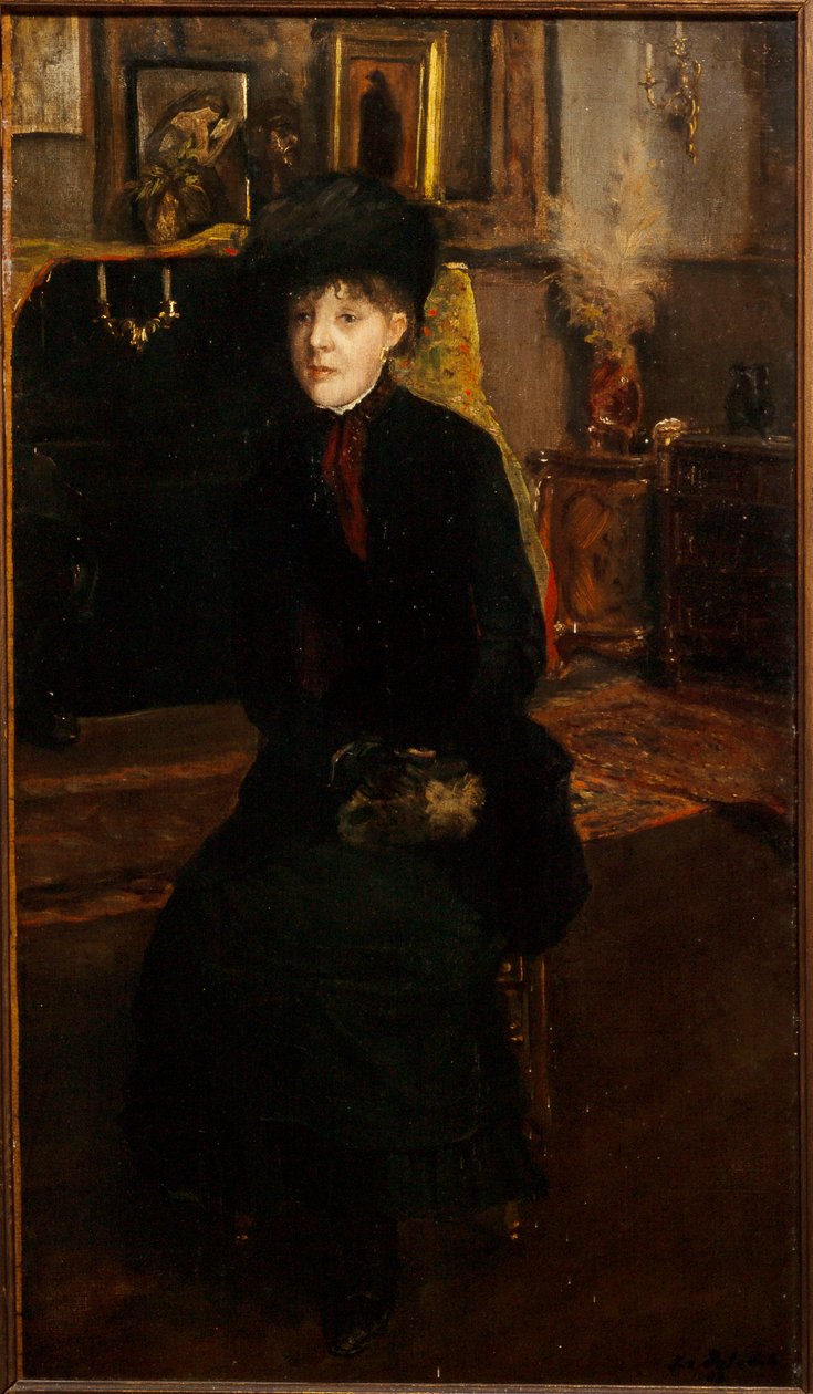 Franska: Porträtt av Mary Cassat (1845-1926), målare av Jacques Emile Blanche