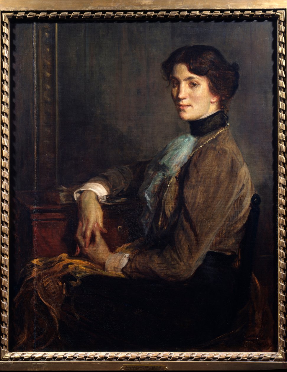 Porträtt av bokstavskvinnan Florence Halevy (1877-1957), fru till författaren Elie Halevy (1870-1937) av Jacques Emile Blanche