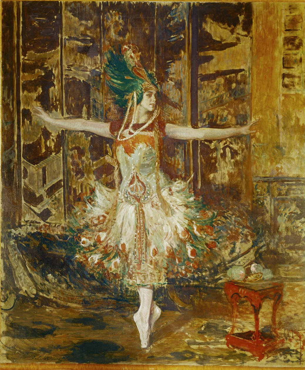 Tamara Karsavina dansar i baletten Eldfågeln av Igor Stravinskij... av Jacques Emile Blanche
