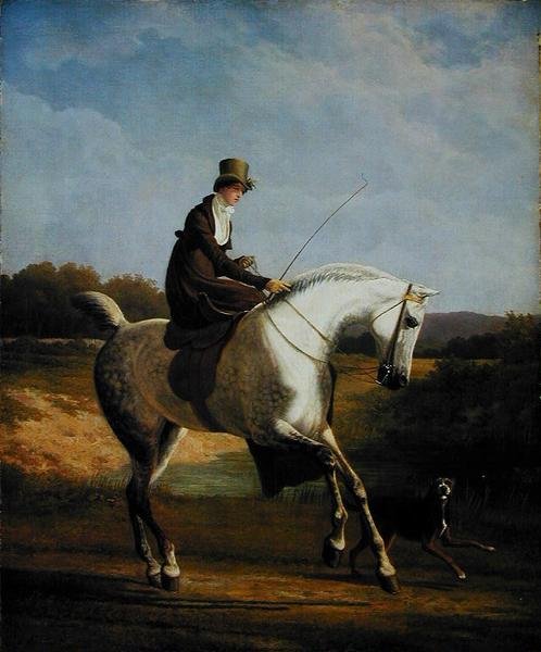 Miss Casenove On a Grey Hunter (olja på duk) av Jacques Laurent Agasse