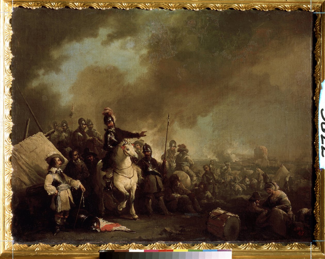 ""Militärlägret under belägringen"" (Militärläger under belägringen) Målning av Jacques Courtois dit le Bourguignon (1621-1676) 1600-talets statliga friluftsmuseum Tsarskoye Selo, Sankt Petersburg av Jacques Courtois