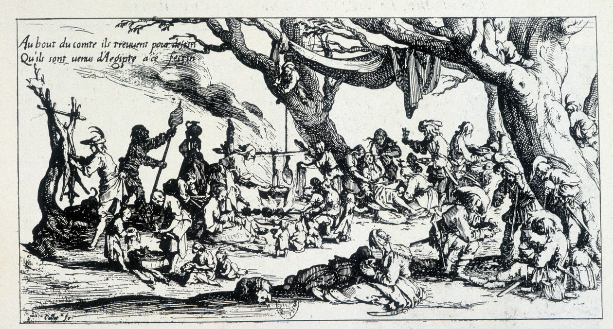 Från gravyr av J. Callot av Jacques (after) Callot