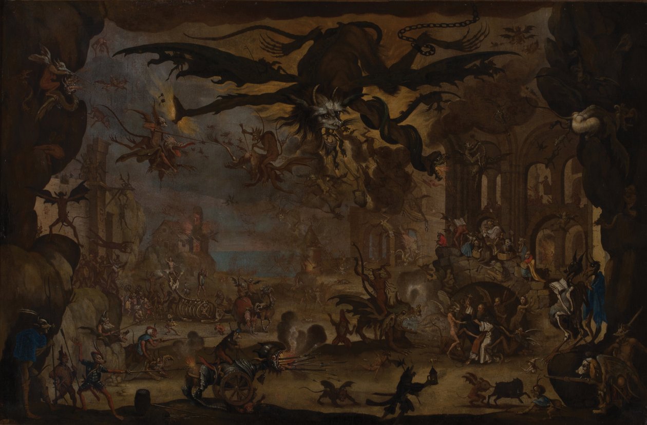 The Temptation of Saint Anthony (Olja på duk) av Jacques (after) Callot