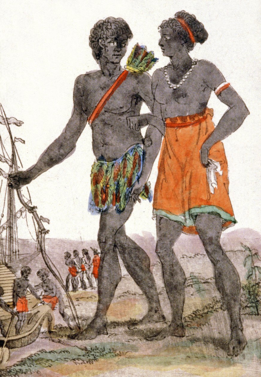 Man och kvinna i Senegal av Jacques (after) Grasset de Saint Sauveur