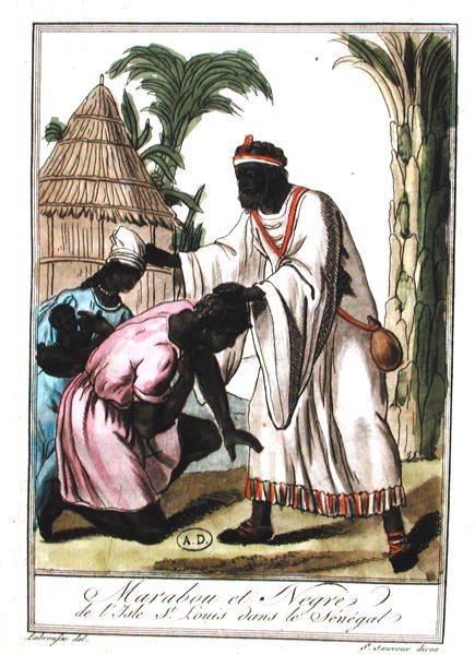 Marabout från Saint-Louis, Senegal (färg litho) av Jacques (after) Grasset de Saint Sauveur