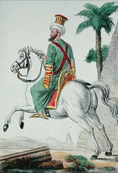 En Mameluk från Kairo i Egypten 1801, illustration från 