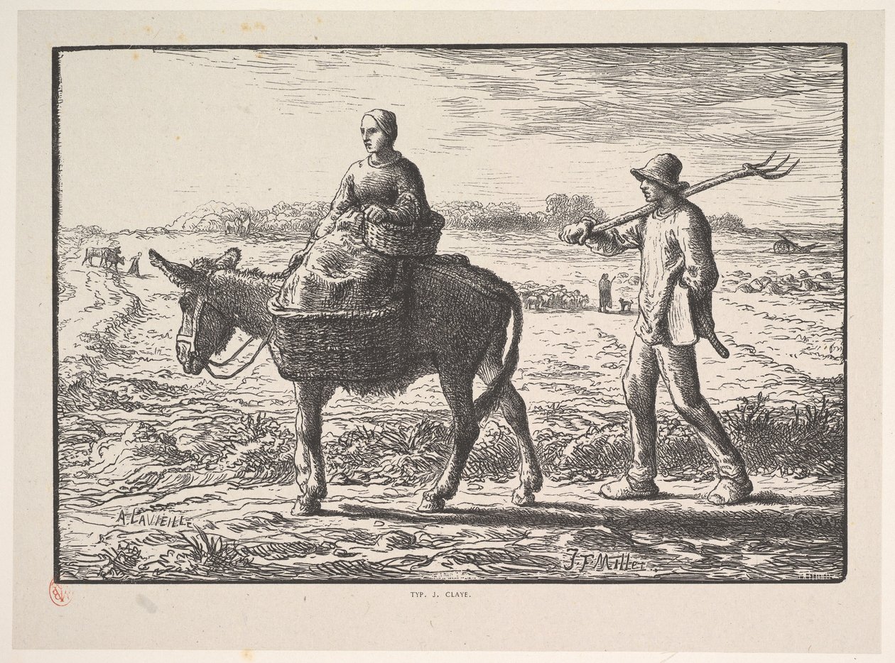 Morgon, från serien, Fyra gånger om dagen, 1830-75. av Jacques Adrien Lavieille
