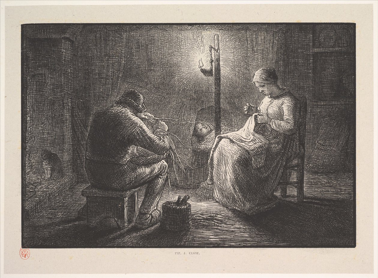 Natt, ur serien, Fyra gånger om dagen, 1830-75. av Jacques Adrien Lavieille