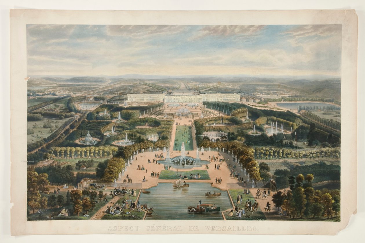 Allmän aspekt av Versailles av Jacques Alphonse Testard