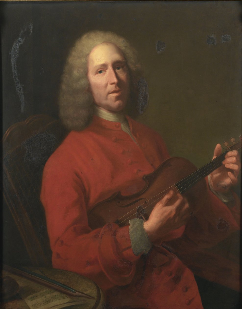 Porträtt av kompositören Jean-Philippe Rameau 1683-1764, 1728 av Jacques Andre Joseph Camelot Aved