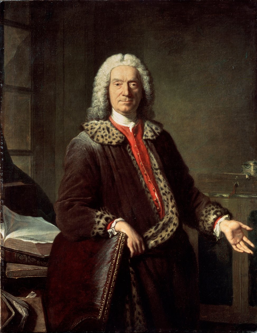 Porträtt av poeten och tragedianen Prosper Jolyot de Crébillon, 1746 av Jacques Andre Joseph Camelot Aved