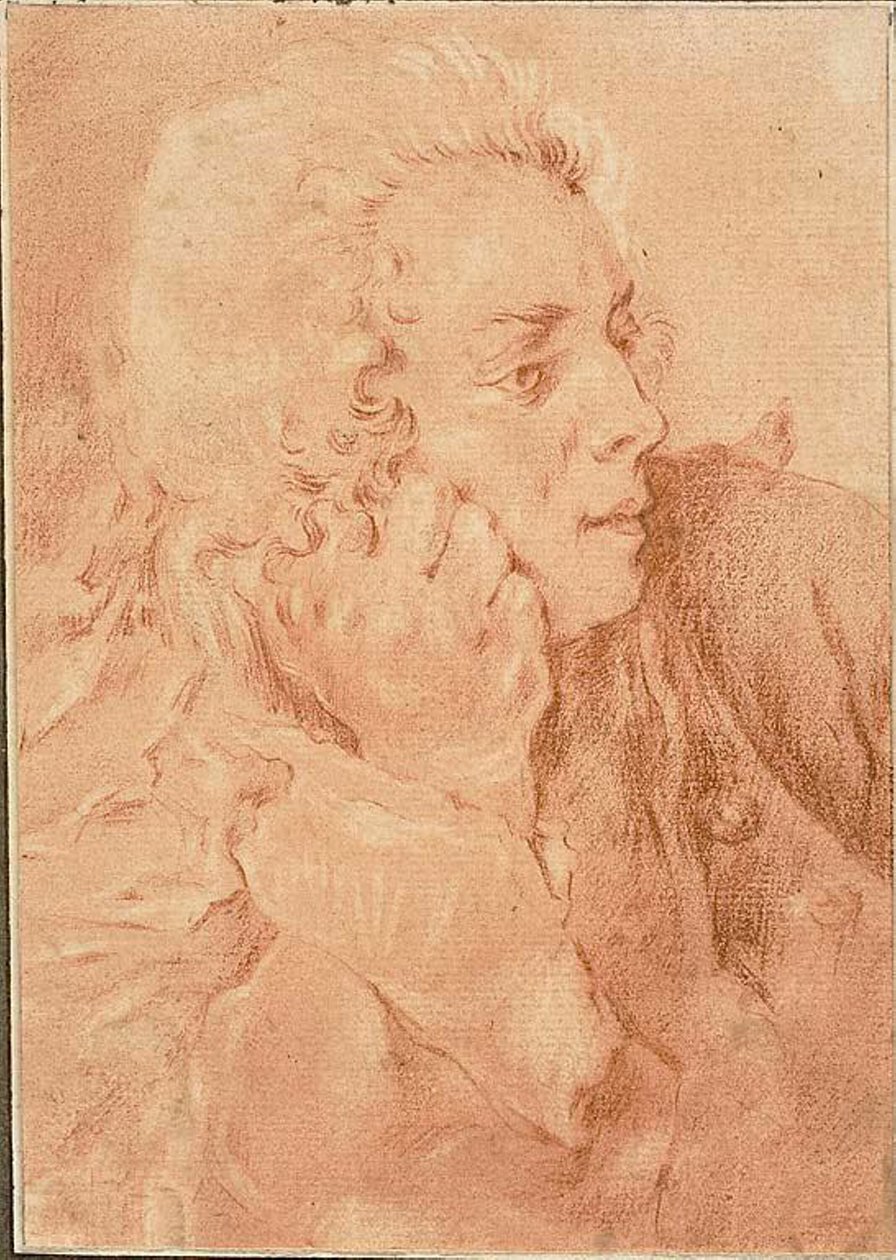 Halvlångt porträtt av François Boucher av Jacques André Portail