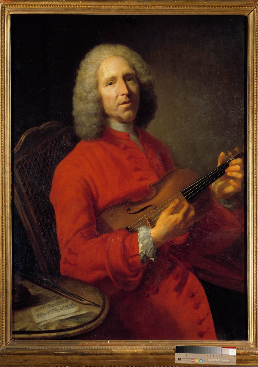 Porträtt av Jean-Philippe (Jean philippe) Rameau (1683-1764), fransk kompositör. Porträtt av Jacques Andre Joseph Ave, dit le Camelot eller Avet le Batave (1702-1766). Museum of Fine Arts i Dijon. av Jacques Andre Joseph Camelot Aved
