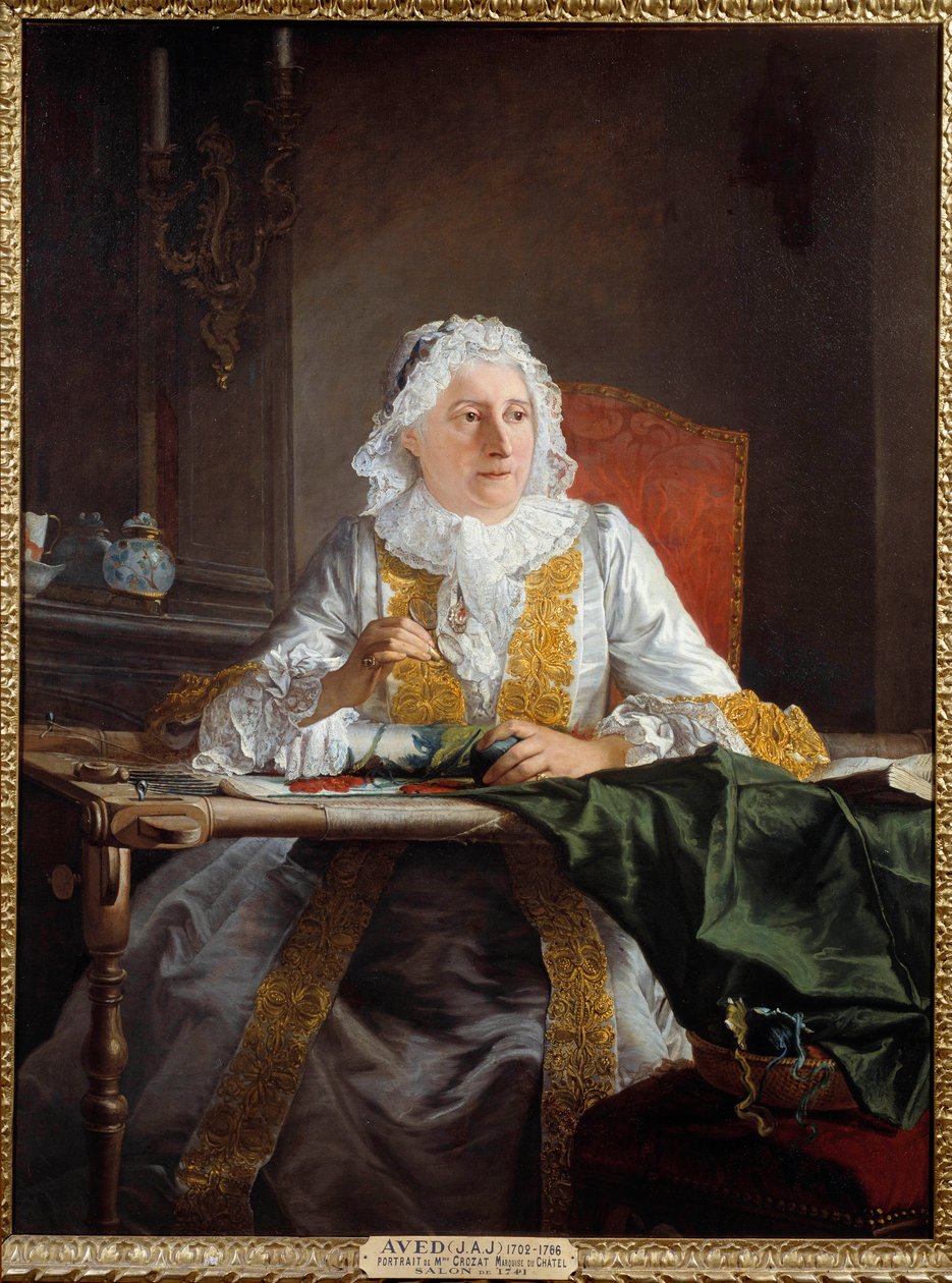 Porträtt av Madame Antoine Crozat, markisin av Chatel Målning av Joseph Avad dit Le Batave (1702-1766) 1741 Sön. 1,38x1,04 m Montpellier, Fabre-museet av Jacques Andre Joseph Camelot Aved