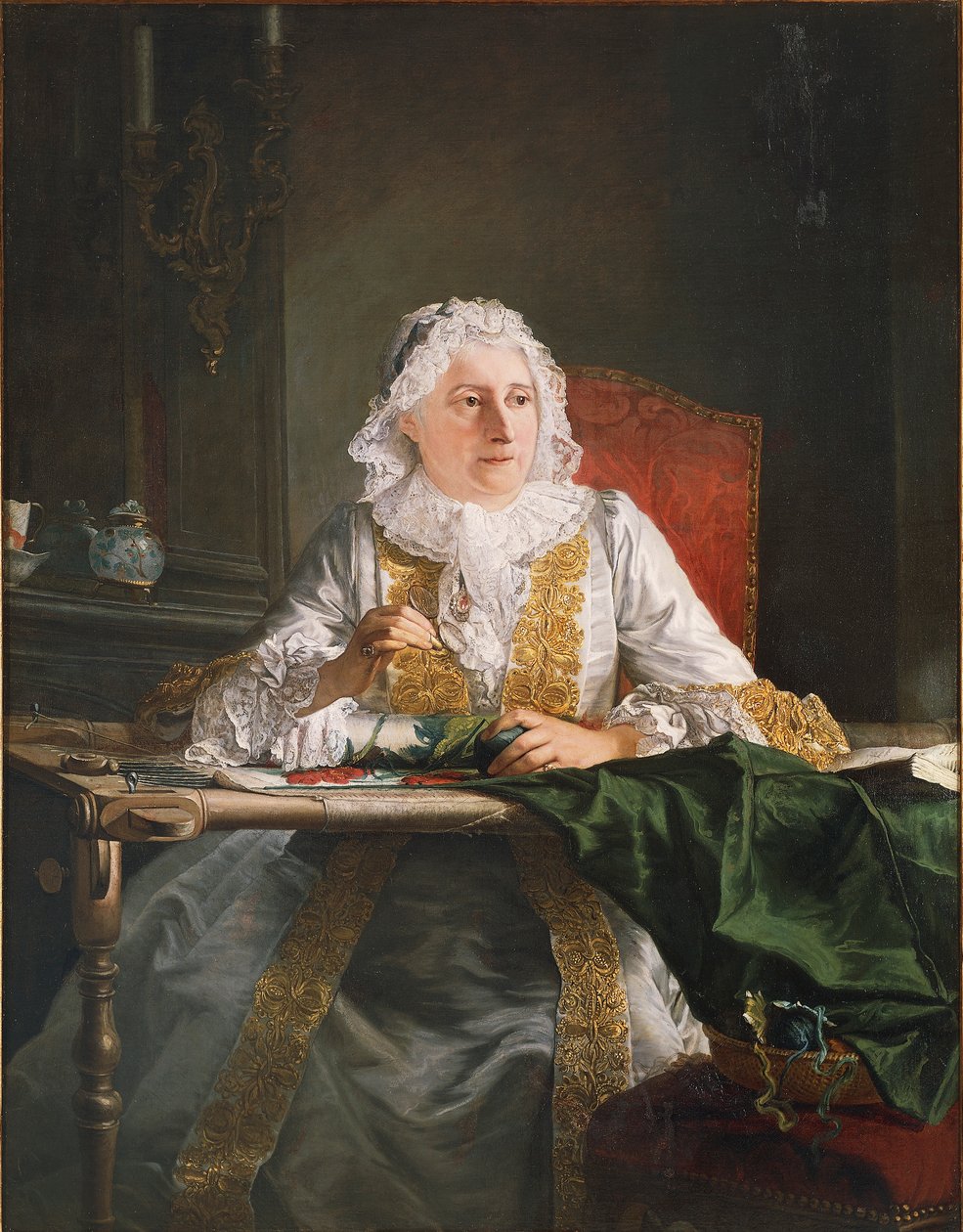 Porträtt av Madame Crozat av Jacques Andre Joseph Camelot Aved