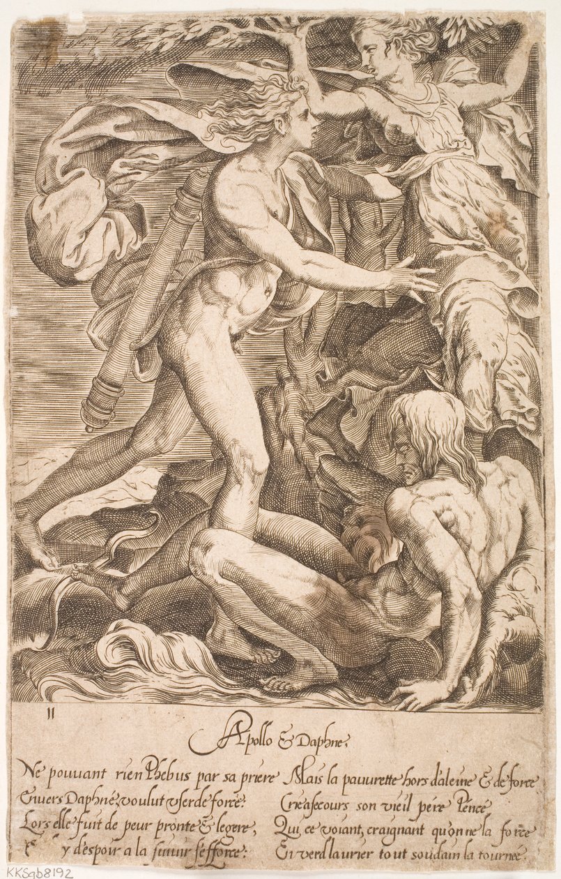 Apollo och Daphne av Jacques Androuet Ducerceau d.Æ.
