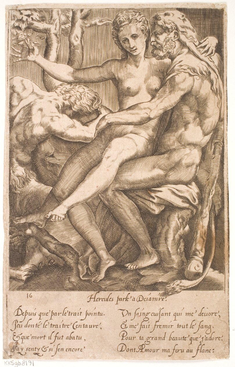 Hercules och Deianire av Jacques Androuet Ducerceau d.Æ.