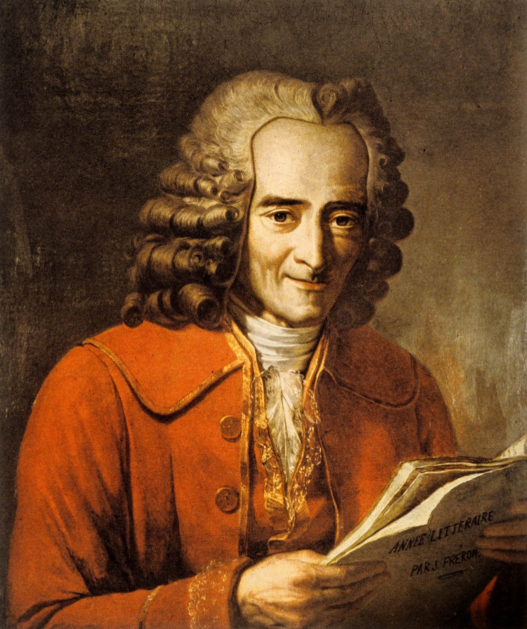 Francois Marie Arouet, dit Voltaire (1694-1778) fransk författare och filosof (litografi) av Jacques Augustin Catherine (after) Pajou