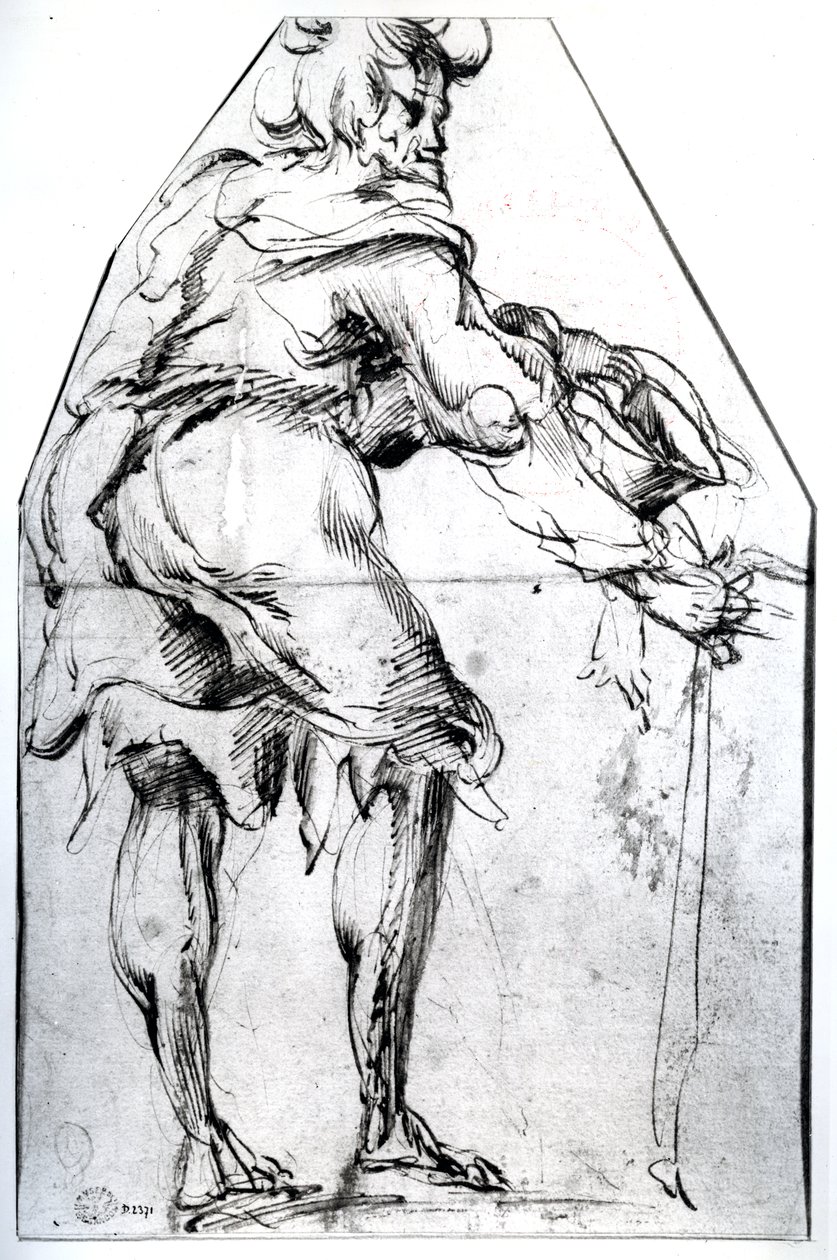 Tiggare med hatt och pinne (penna och bläck på papper) av Jacques Bellange