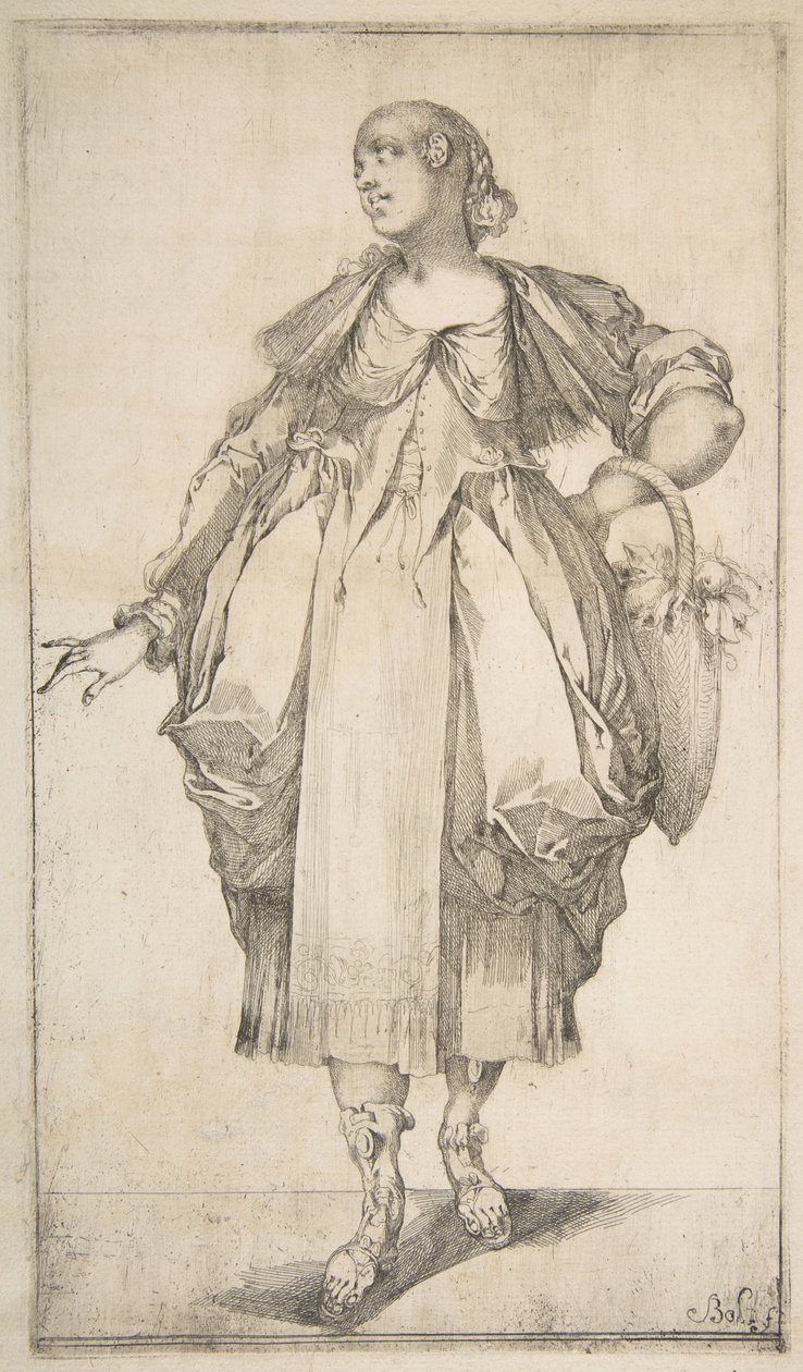 Trädgårdsmästare med en korg på armen, från Hortulanae-serien, 1612-16. av Jacques Bellange