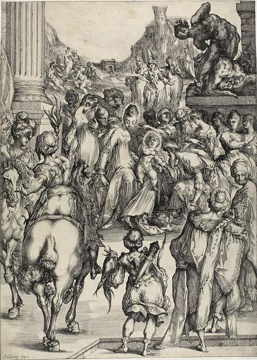 Tillbedjan av Magi av Jacques Bellange