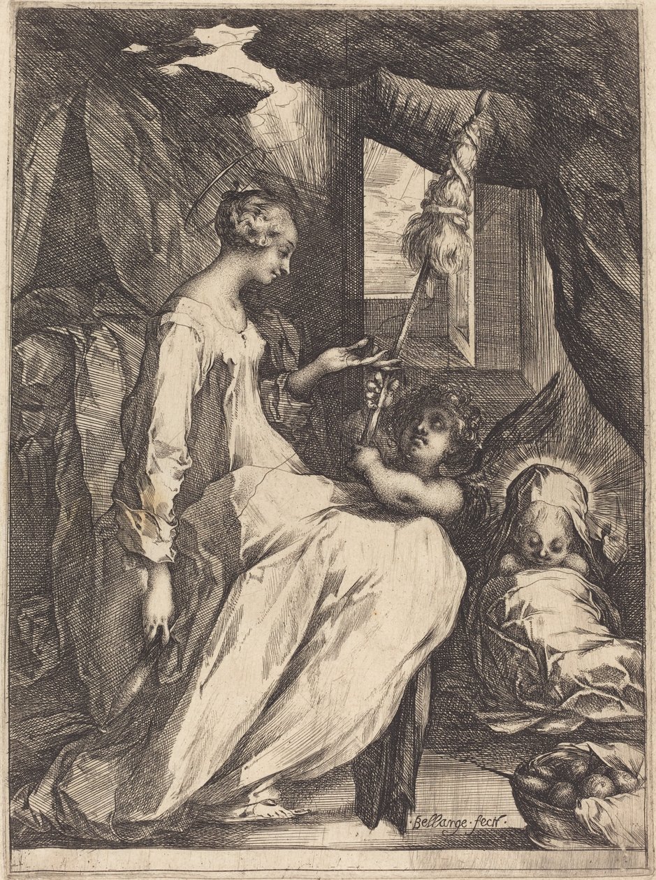Madonnan Spinning av Jacques Bellange