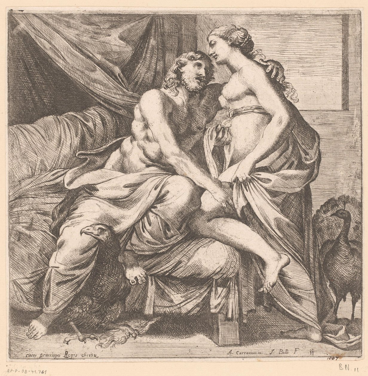 Jupiter och Juno Mytologiska scener efter fresker i Palazzo Farnese i Rom (serietitel) av Jacques Belly