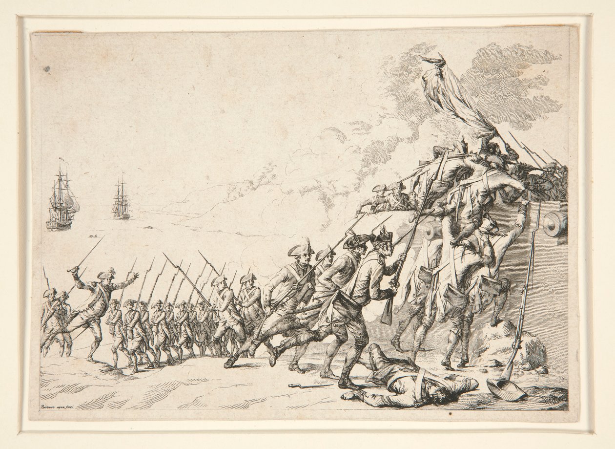 Attack på ett fort från havet av Jacques Bertaux