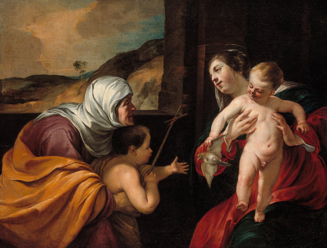 Jungfru Maria med barnet, den heliga Elisabet och barnet Johannes Döparen av Jacques Blanchard