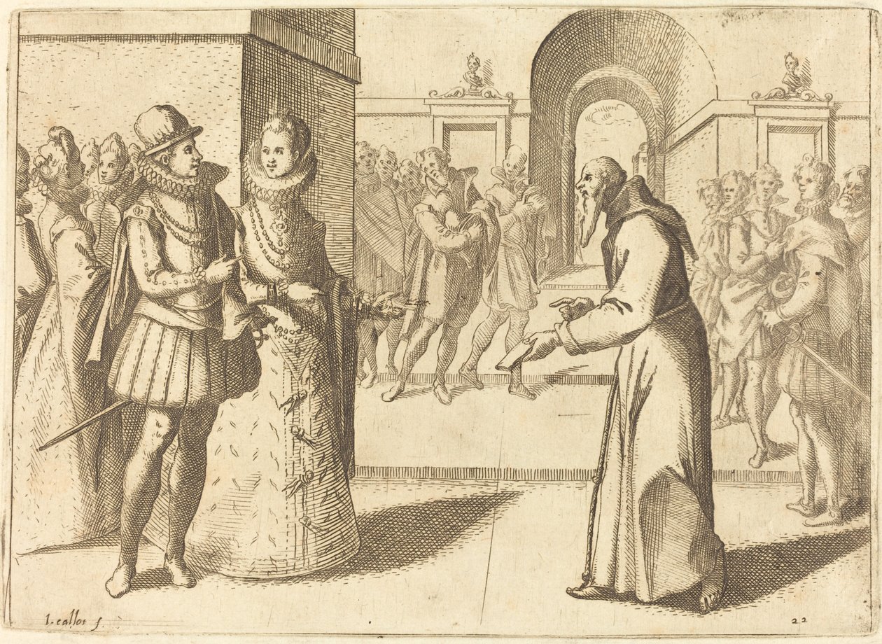 En Capucio som tackar kungen av Bayern av Jacques Callot