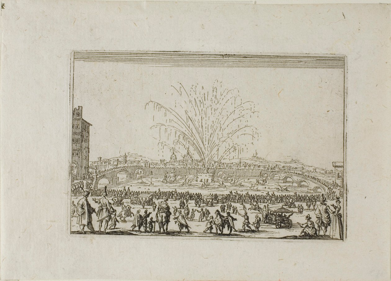 En festival på Arno, från The Caprices av Jacques Callot