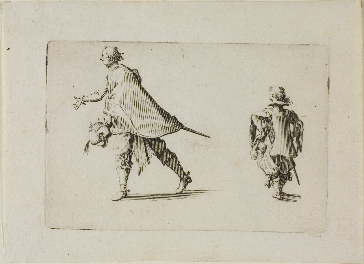 En gentleman och hans page, från The Caprices av Jacques Callot