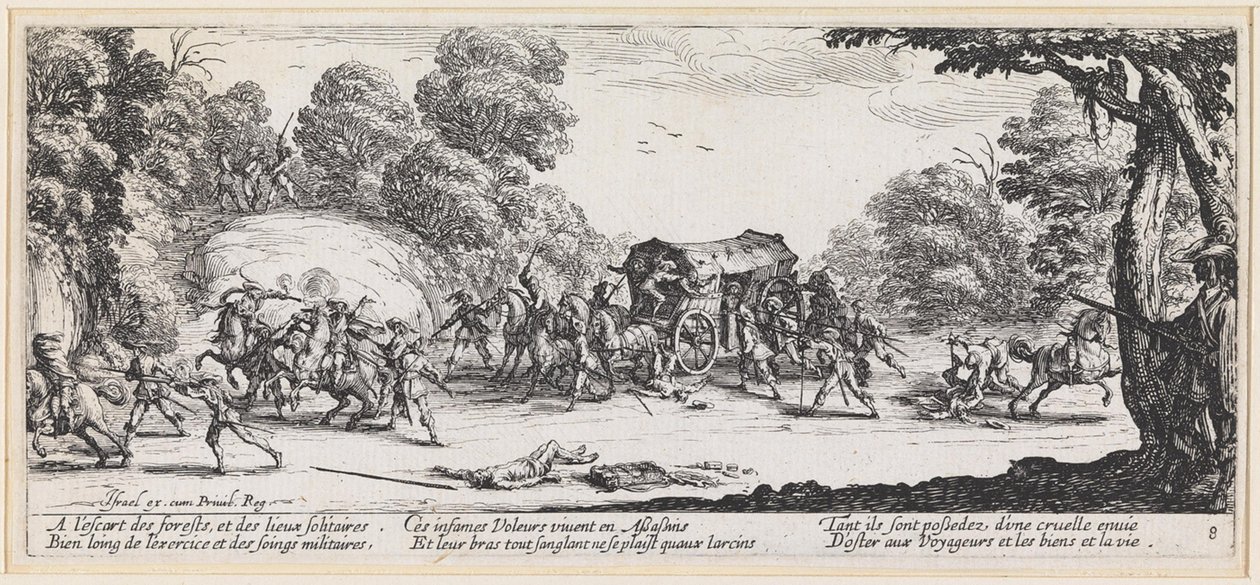Attack mot en resevagn av Jacques Callot